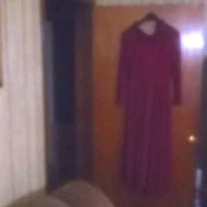 Maroon long evening dress